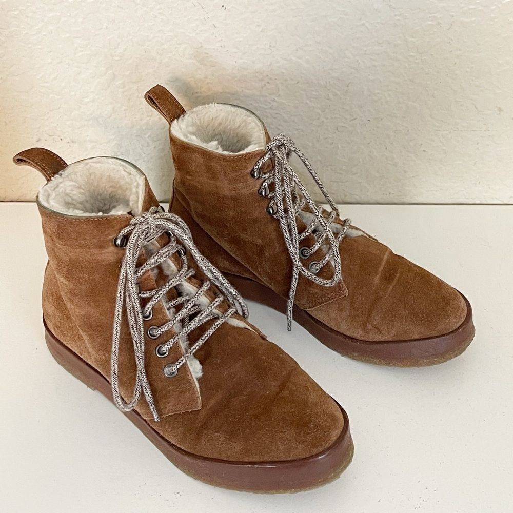 Jenni Kayne Shearling Lined Canyon Boots Suede Brown Size 36 6 - Picture 9 of 17